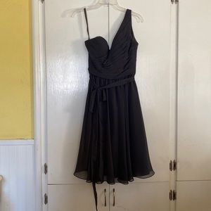 Prom dress Kennedy Blue charcoal one shoulder dress